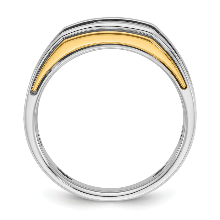 10k Two-tone IBGoodman Men's Polished 5-Stone Diamond Ring-B63527