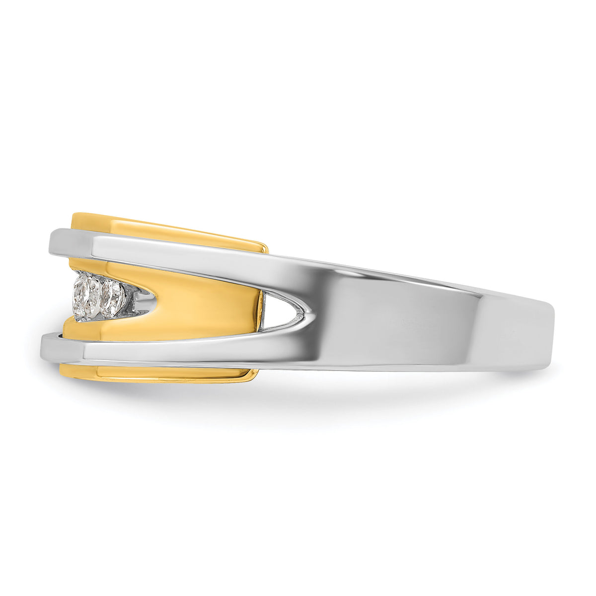 10k Two-tone IBGoodman Men's Polished 5-Stone Diamond Ring-B63527