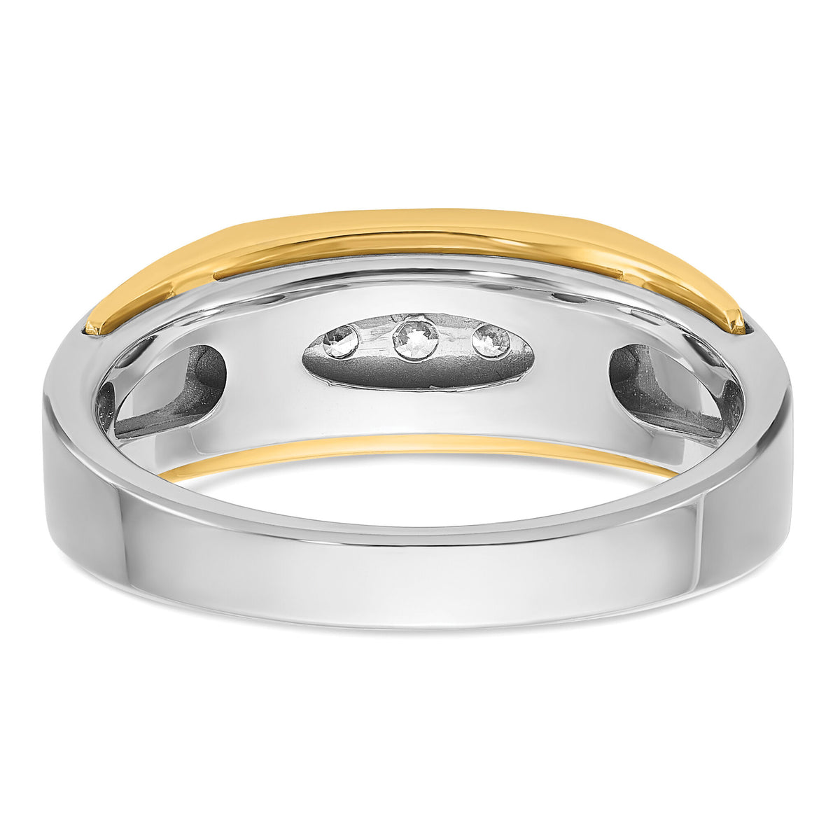 10k Two-tone IBGoodman Men's Polished 5-Stone Diamond Ring-B63527