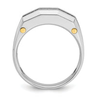 14ktt IBGoodman Men's Polished & Satin Cut-Out 5-Stone Diamond Ring-B63593