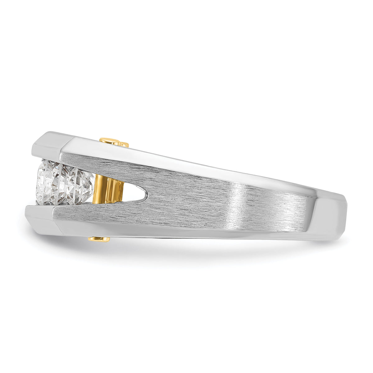 14ktt IBGoodman Men's Polished & Satin Cut-Out 5-Stone Diamond Ring-B63593