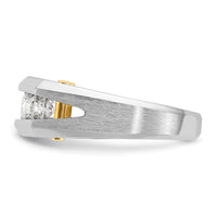 14ktt IBGoodman Men's Polished & Satin Cut-Out 5-Stone Diamond Ring-B63593