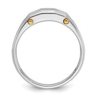 14ktt IBGoodman Men's Polished Satin & Cut-Out 5-Stone Diamond Ring-B63594