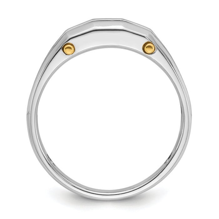 14ktt IBGoodman Men's Polished Satin & Cut-Out 5-Stone Diamond Ring-B63594