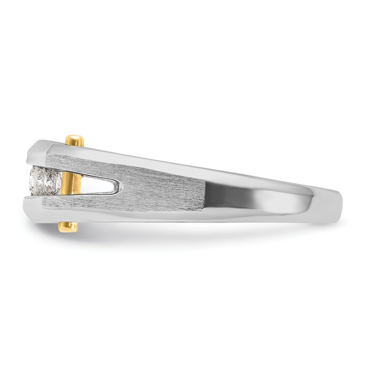14ktt IBGoodman Men's Polished Satin & Cut-Out 5-Stone Diamond Ring-B63594