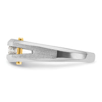 14ktt IBGoodman Men's Polished Satin & Cut-Out 5-Stone Diamond Ring-B63594