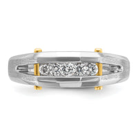14ktt IBGoodman Men's Polished Satin & Cut-Out 5-Stone Diamond Ring-B63594