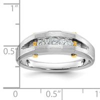 14ktt IBGoodman Men's Polished Satin & Cut-Out 5-Stone Diamond Ring-B63594