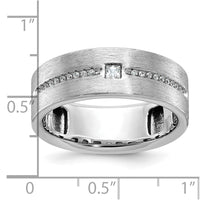 IBGoodman 14k White Gold Men's Polished and Satin 1/5 Carat AA Quality Diamond Ring-B63650-4WAA