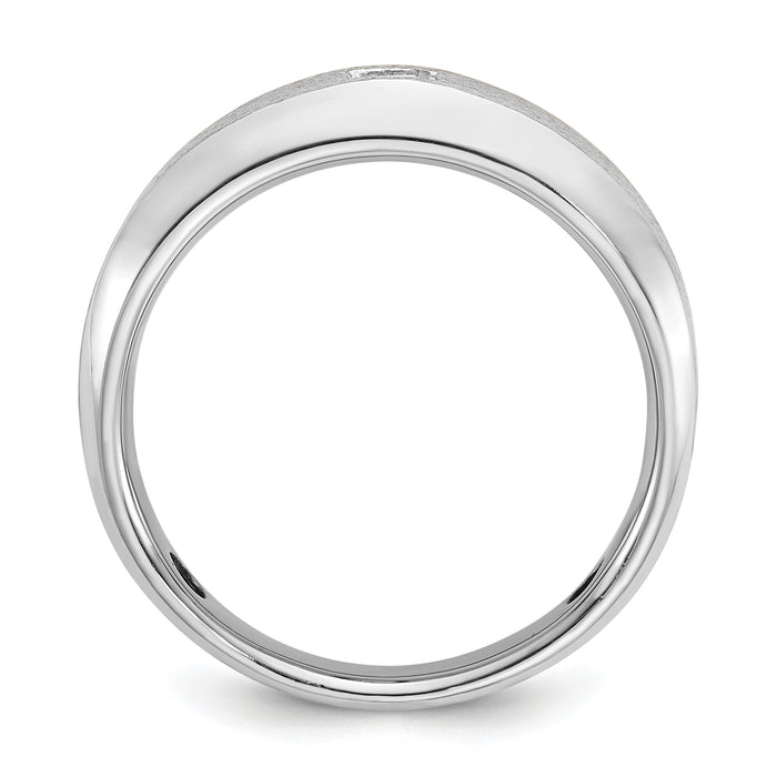 14k White Gold IBGoodman Men's Polished/Satin Diamond Complete Ring-B63683