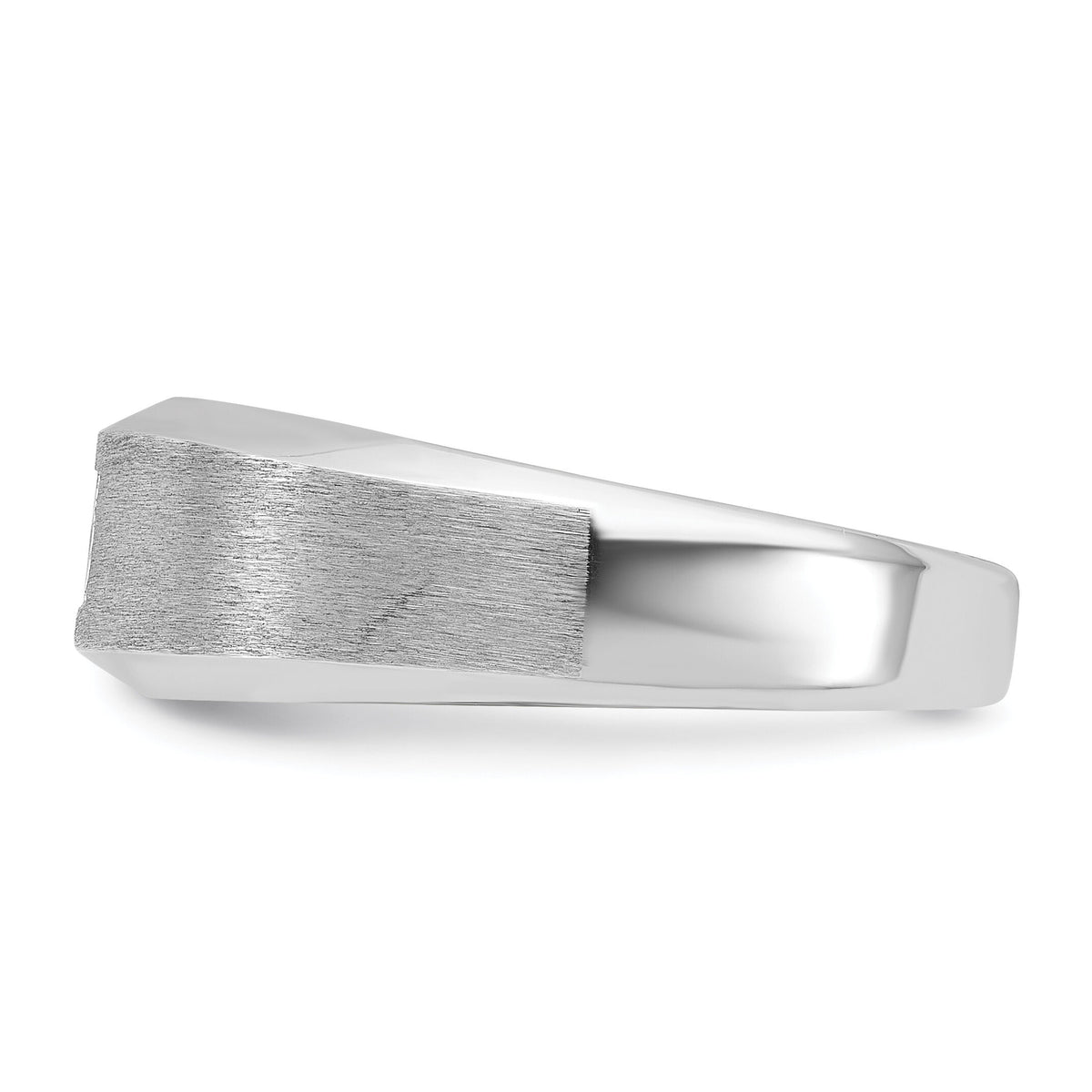 14k White Gold IBGoodman Men's Polished/Satin Diamond Complete Ring-B63683