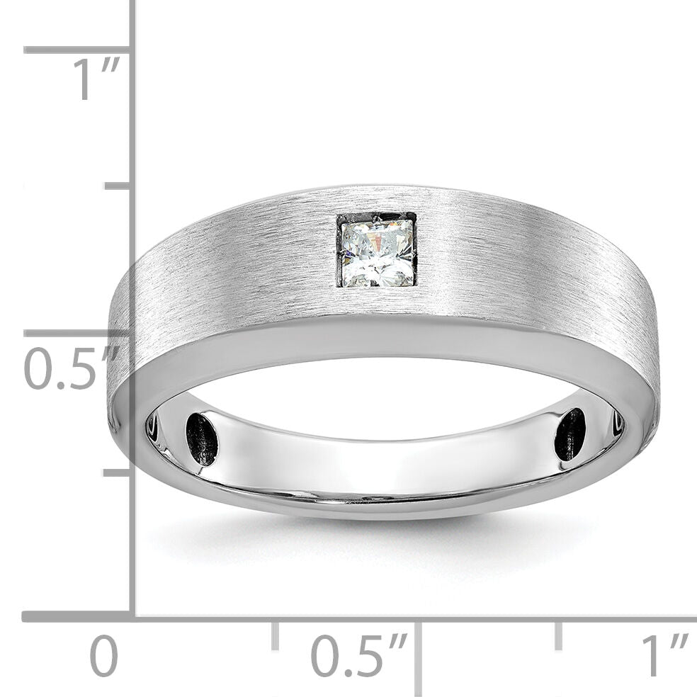14k White Gold IBGoodman Men's Polished/Satin Diamond Complete Ring-B63683