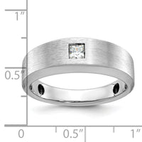 14k White Gold IBGoodman Men's Polished/Satin Diamond Complete Ring-B63683