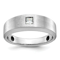 14k White Gold IBGoodman Men's Polished/Satin Diamond Complete Ring-B63683