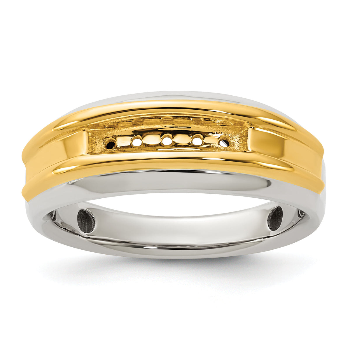 IBGoodman 14k Two-tone 5 Stone Polished Men's Ring Mounting-B63684