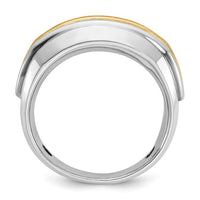 10k Two-tone IBGoodman Men's Polished 5-Stone Ring Mounting-B63686