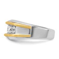 10k Two-tone IBGoodman Men's Polished 5-Stone Ring Mounting-B63686