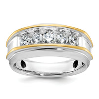 10k Two-tone IBGoodman Men's Polished 5-Stone Ring Mounting-B63686