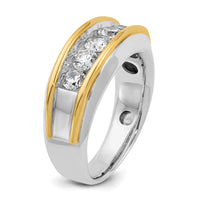 IBGoodman 14k Two-tone Men's Polished 5-Stone 1 Carat AA Quality Diamond Ring-B63686-4WYAA