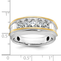 IBGoodman 14k Two-tone Men's Polished 5-Stone 1 Carat AA Quality Diamond Ring-B63686-4WYAA