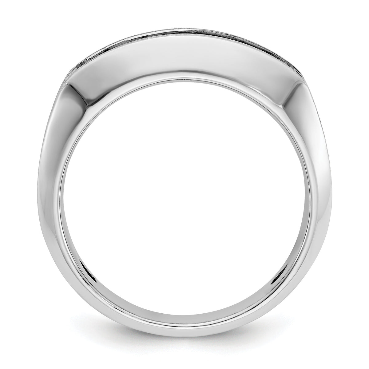 10kw IBGoodman Men's Polished Satin and Grooved Ring Mounting-B63728