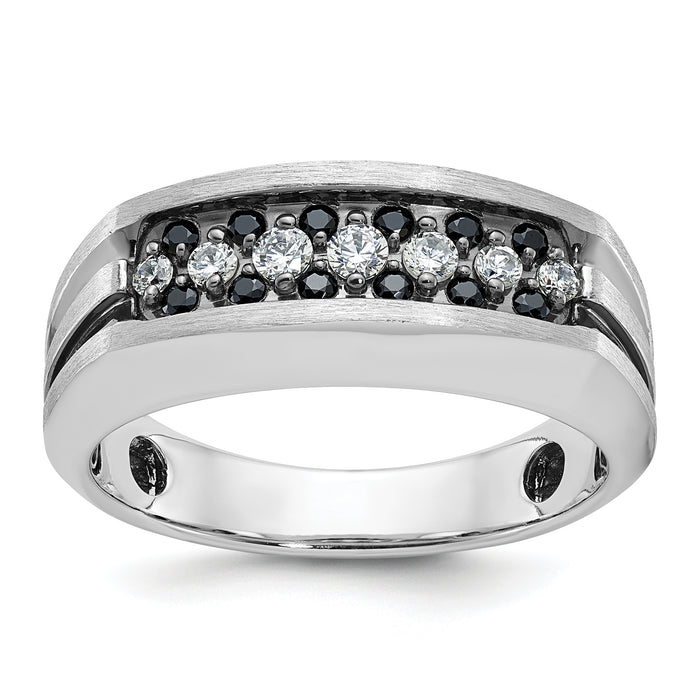 10kw IBGoodman Men's Polished Satin and Grooved Ring Mounting-B63728-0W
