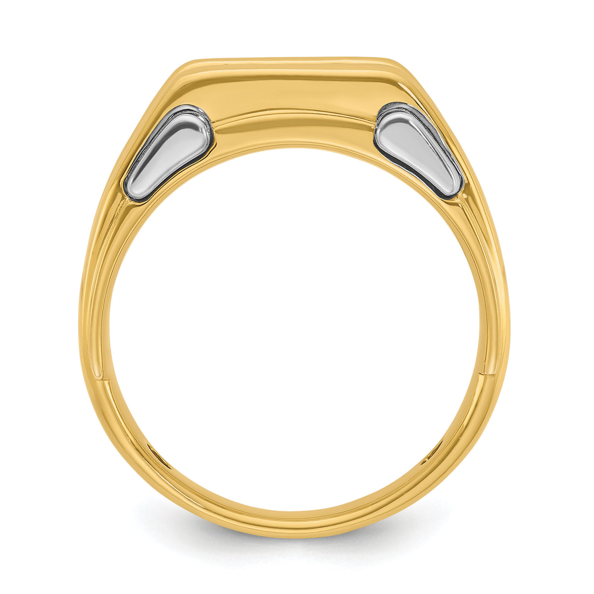 14k Two-tone 1/2 ct Lab Grown Diamond VS/SI+ G+ 3 Stone Comp Men's Ring-B63737