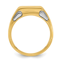 14k Two-tone 1/2 ct Lab Grown Diamond VS/SI+ G+ 3 Stone Comp Men's Ring-B63737