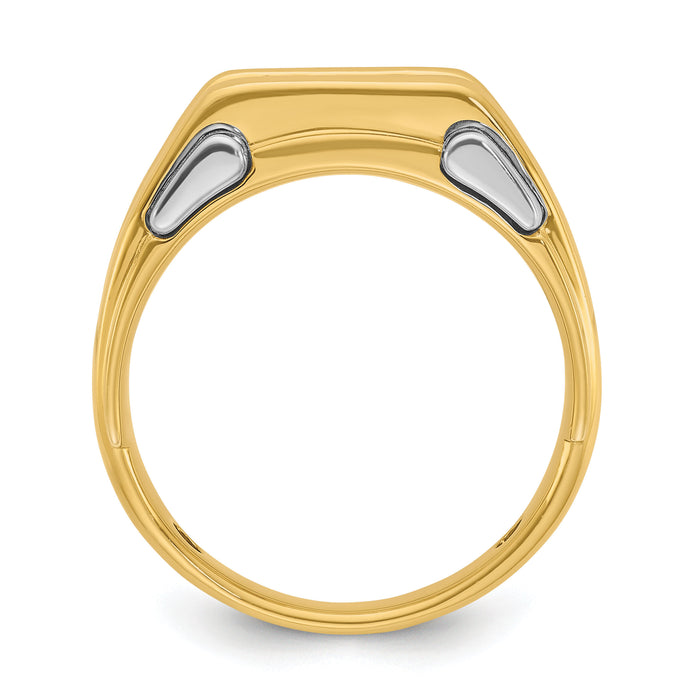 14k Two-tone 1/2 ct Lab Grown Diamond VS/SI+ G+ 3 Stone Comp Men's Ring-B63737