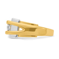 14k Two-tone 1/2 ct Lab Grown Diamond VS/SI+ G+ 3 Stone Comp Men's Ring-B63737