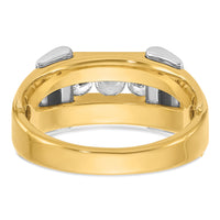 14k Two-tone 1/2 ct Lab Grown Diamond VS/SI+ G+ 3 Stone Comp Men's Ring-B63737