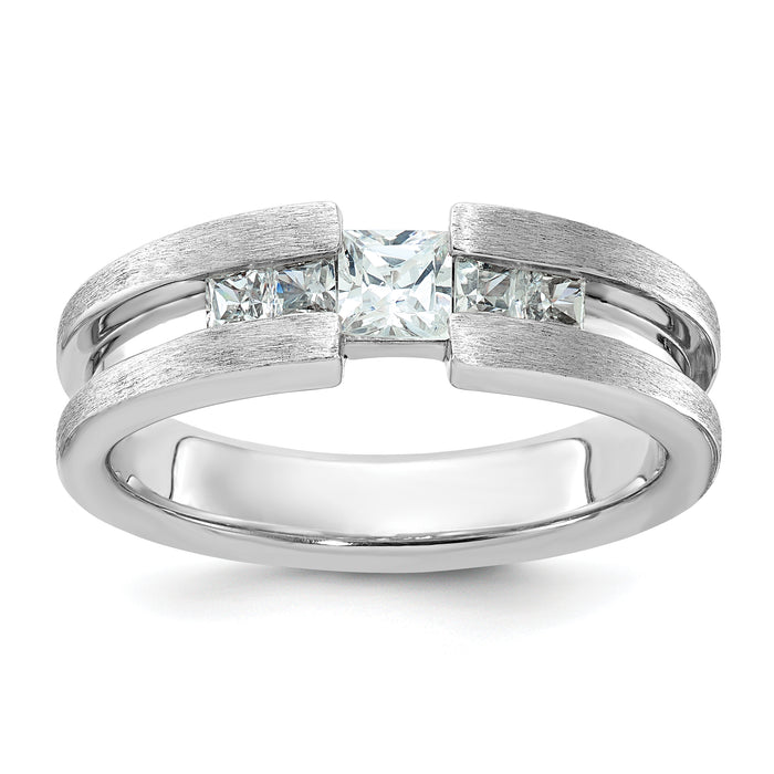 14k White Gold IBGoodman Men's Diamond Complete Ring-B63739-4WAA