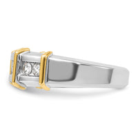 IBGoodman 14k Two-tone Men's Polished 7-Stone 1/2 Carat AA Quality Diamond Ring-B63763-4WYAA