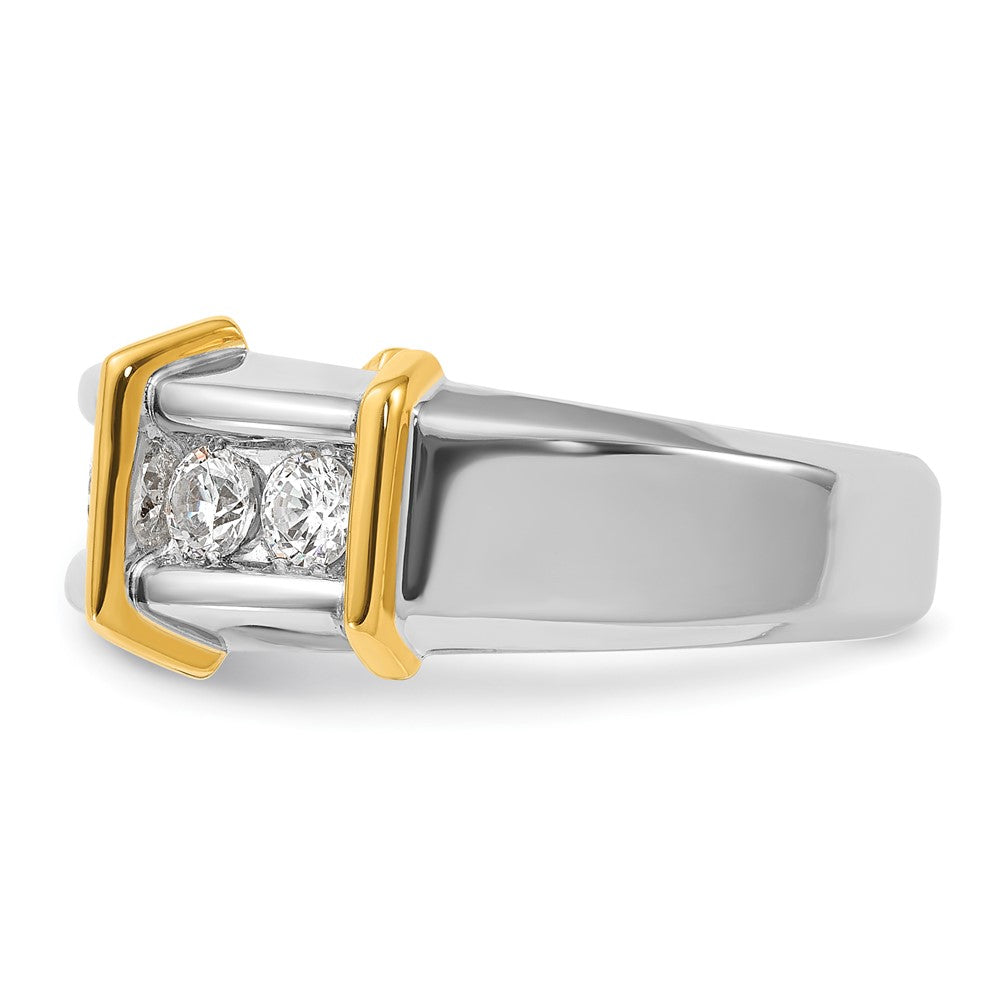 IBGoodman 14k Two-tone Men's Polished 7-Stone 1 Carat AA Quality Diamond Ring-B63773-4WYAA