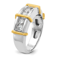 IBGoodman 14k Two-tone Men's Polished 7-Stone 1 Carat AA Quality Diamond Ring-B63773-4WYAA