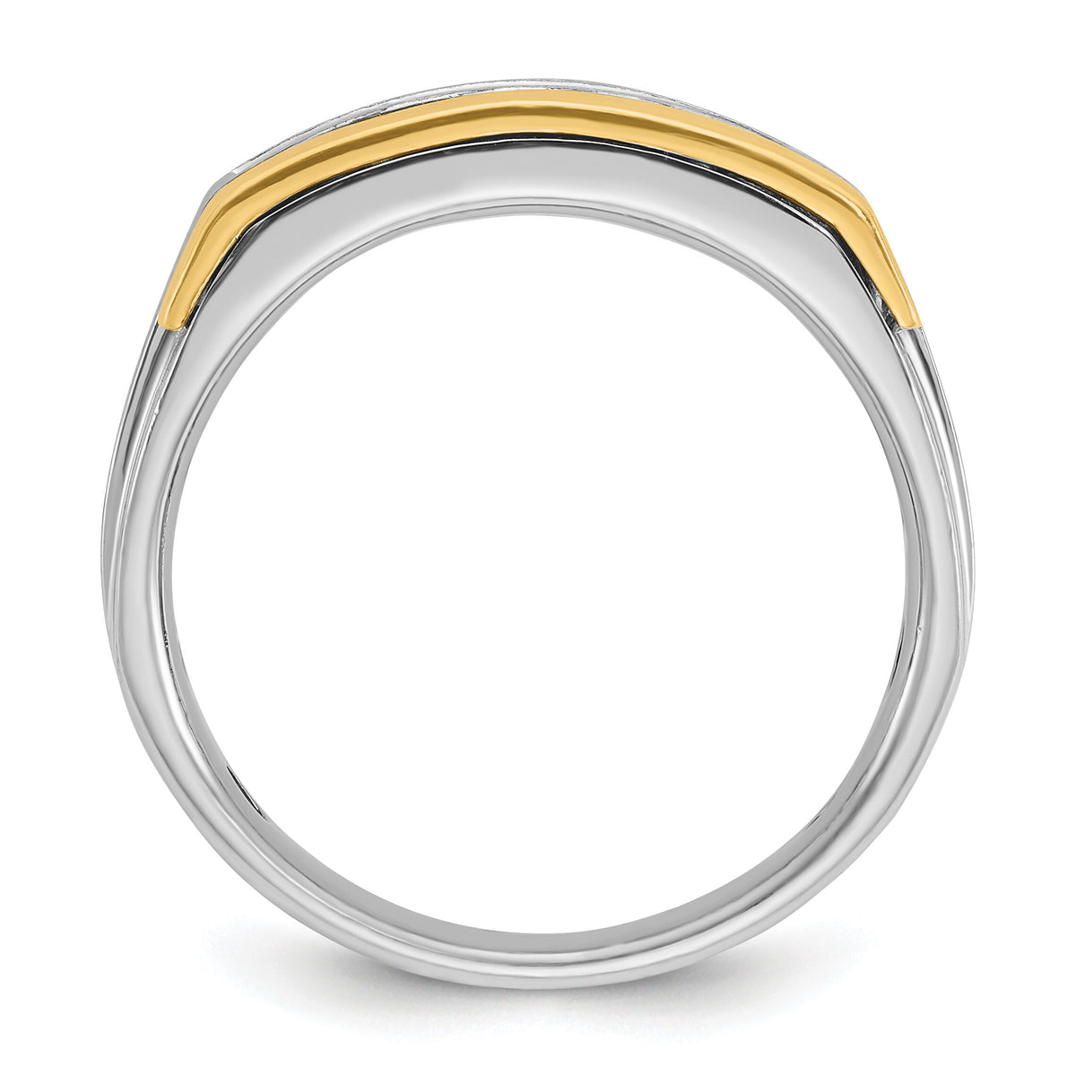 14k Two-tone 1 ct Lab Grown Diamond VS/SI+ G+ Complete Men's Ring-B63774