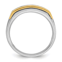 14k Two-tone 1 ct Lab Grown Diamond VS/SI+ G+ Complete Men's Ring-B63774