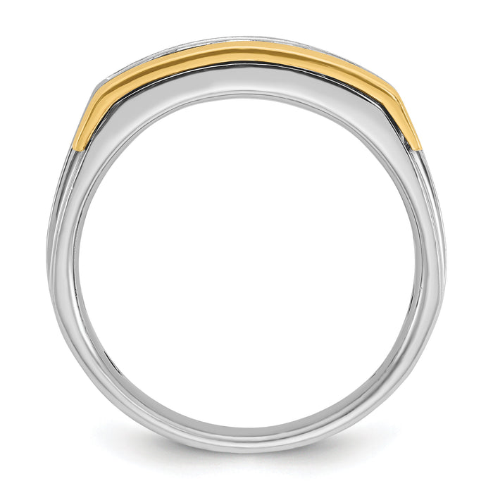 14k Two-tone 1 ct Lab Grown Diamond VS/SI+ G+ Complete Men's Ring-B63774