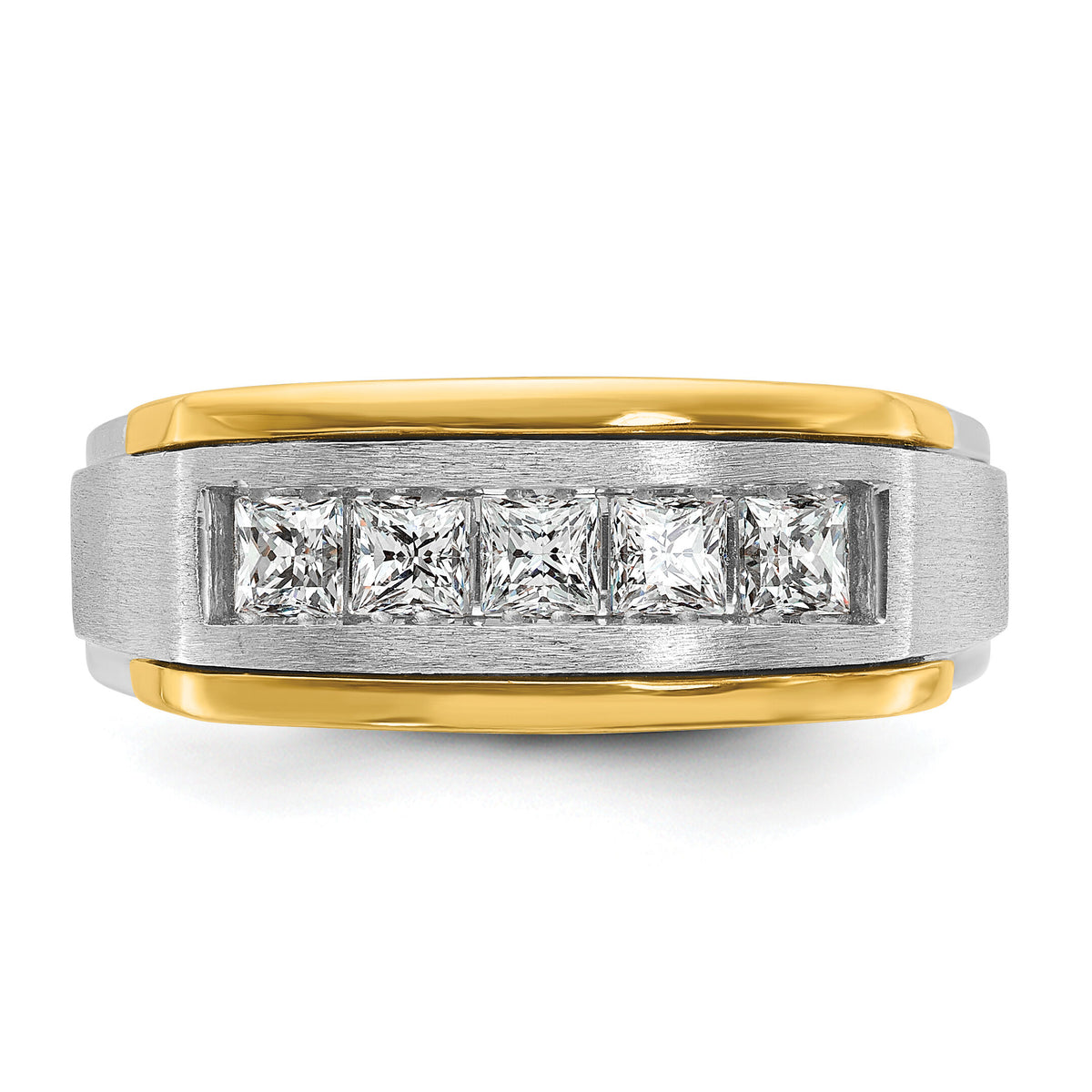 14k Two-tone 1 ct Lab Grown Diamond VS/SI+ G+ Complete Men's Ring-B63774