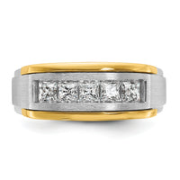14k Two-tone 1 ct Lab Grown Diamond VS/SI+ G+ Complete Men's Ring-B63774