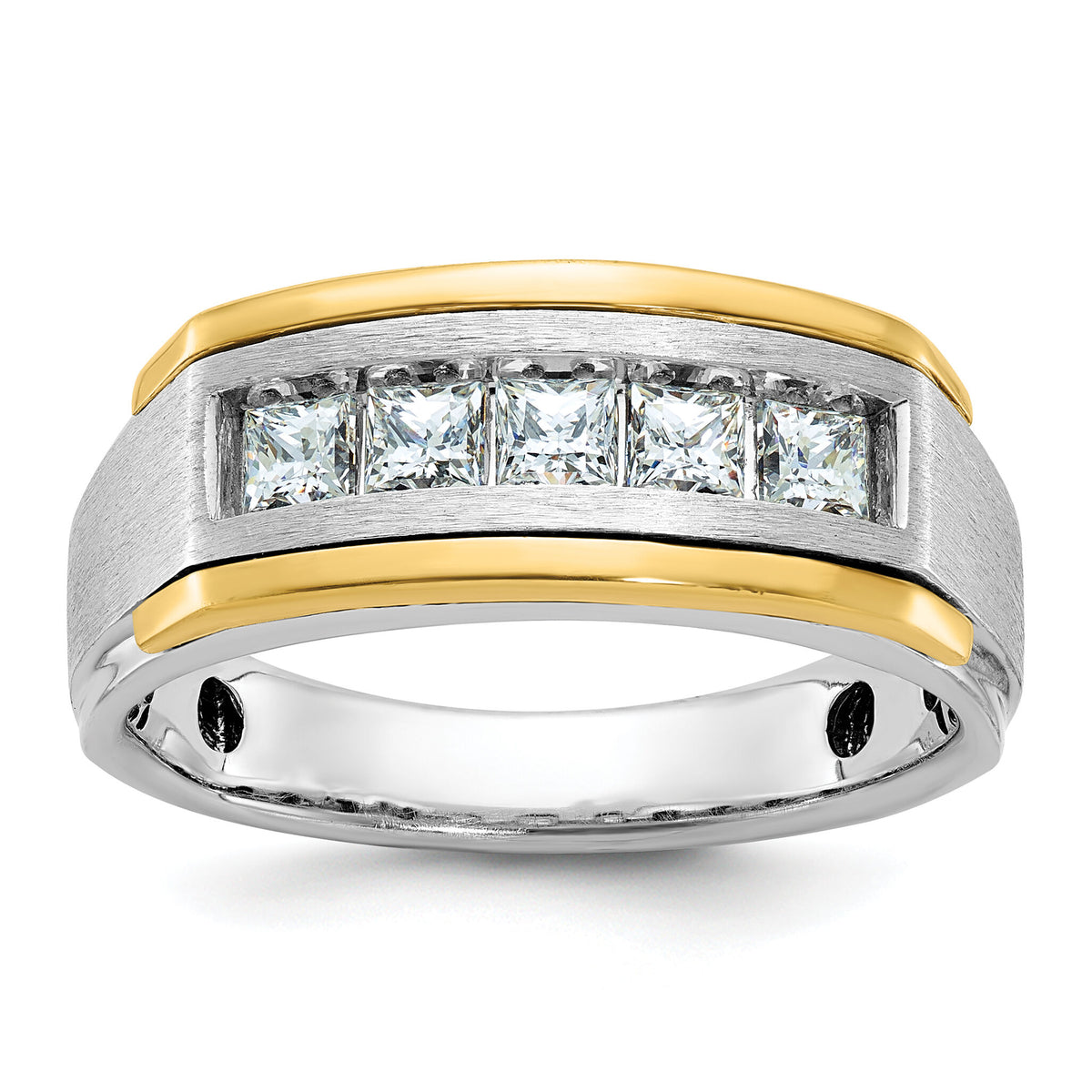 14k Two-tone 1 ct Lab Grown Diamond VS/SI+ G+ Complete Men's Ring-B63774