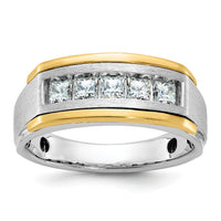 14k Two-tone 1 ct Lab Grown Diamond VS/SI+ G+ Complete Men's Ring-B63774