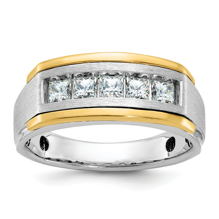 14k Two-tone 1 ct Lab Grown Diamond VS/SI+ G+ Complete Men's Ring-B63774-4WYLG