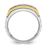 14k Two-tone 1 ct Lab Grown Diamond VS/SI+ G+ 5 Stone Complete Men's Ring-B63776
