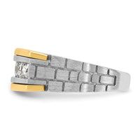 14k Two-tone 1 ct Lab Grown Diamond VS/SI+ G+ 5 Stone Complete Men's Ring-B63776