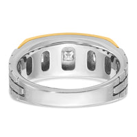 14k Two-tone 1 ct Lab Grown Diamond VS/SI+ G+ 5 Stone Complete Men's Ring-B63776