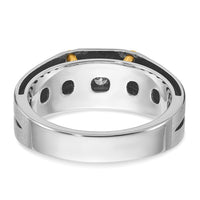 14k Two-tone IBGoodman Men's Polished and Satin 1/5 carat Diamond Complete Ring-B63783-4WYAA