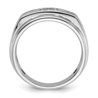 14k White Gold w/ Blk RH 1/3 ct Lab Grown Dia VS/SI+ G+ Complete Men's Ring-B63786