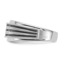 14k White Gold w/ Blk RH 1/3 ct Lab Grown Dia VS/SI+ G+ Complete Men's Ring-B63786