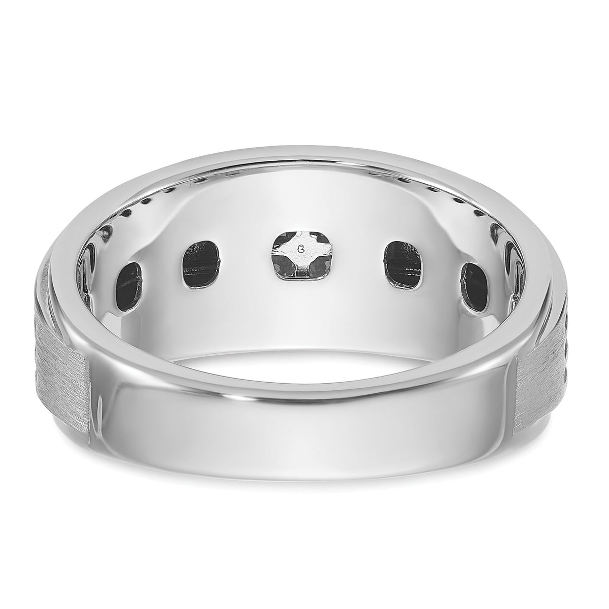14k White Gold w/ Blk RH 1/3 ct Lab Grown Dia VS/SI+ G+ Complete Men's Ring-B63786